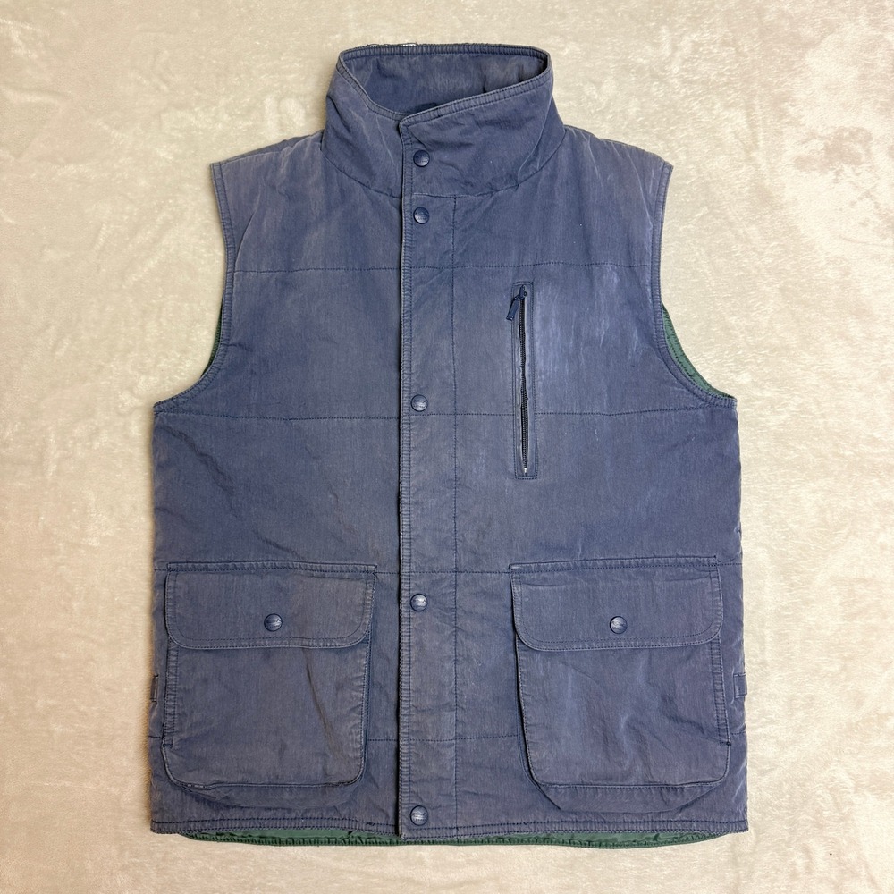Vintage 90s LL Bean Puffer Vest Mens S Navy Blue Thinsulate Outdoor Utility Work